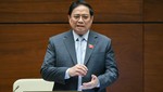 Thủ tướng Phạm Minh Chính báo cáo trước Quốc hội chiều 5/11 - Ảnh: Quốc hội