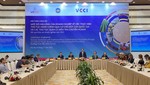 Toàn cảnh buổi hội nghị công bố báo cáo của VCCI và Tổng cục Hải quan.