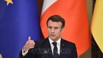 Tổng thống Pháp Emmanuel Macron tại cuộc họp báo ở Kiev, Ukraine. Ảnh: AFP/TTXVN