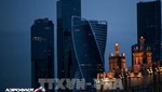 Quang cảnh bên ngoài tòa cao ốc Trung tâm thương mại quốc tế Moskva ở thủ đô Moskva, Nga ngày 25/4/2022. Ảnh: AFP/TTXVN