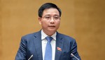 Bộ trưởng Bộ Giao thông vận tải Nguyễn Văn Thắng trả lời chất vấn của đại biểu Quốc hội - Ảnh: Quốc hội