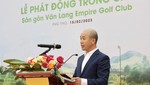 Ông Nhữ Văn Hoan, Tổng Giám đốc Vùng Trung du và miền núi phía Bắc của T&T Group, kiêm Tổng Giám đốc Công ty T&T Golf phát biểu tại Lễ phát động
