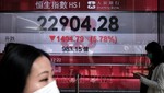 Bảng chỉ số chứng khoán tại Hong Kong, Trung Quốc. Ảnh: AFP/ TTXVN