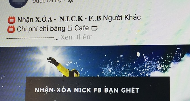 Dịch vụ “die nick” Facebook quảng cáo rầm rộ tại Việt Nam