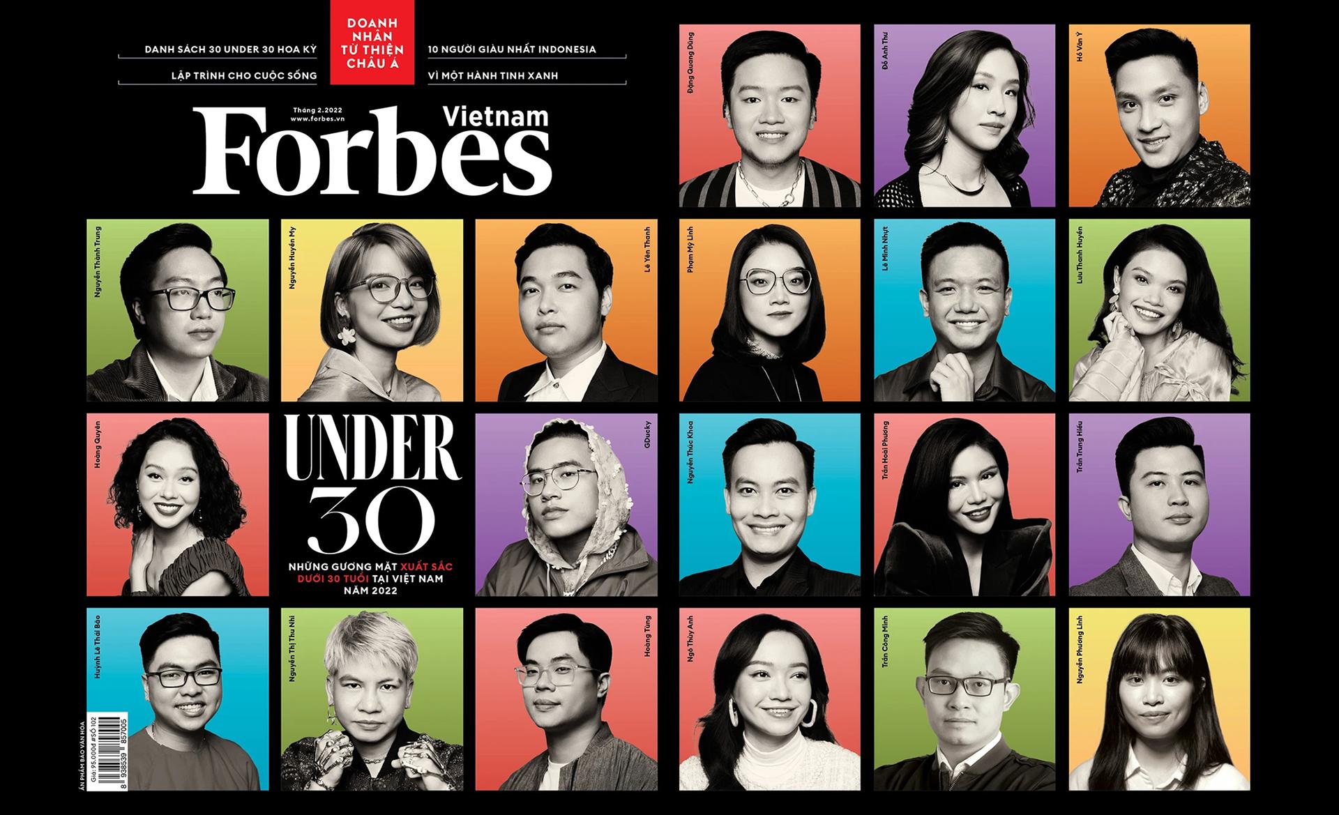 Lần đầu tiên chỉ có 26 gương mặt trong danh sách Under 30 của Forbes Việt Nam 