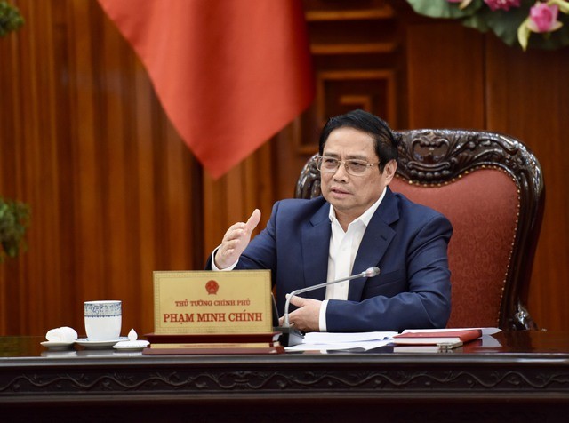 Thủ tướng Phạm Minh Chính tại cuộc họp. Nguồn: Báo Chính phủ.