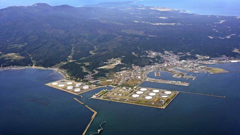 Khu vực dự trữ dầu quốc gia của Nhật ở ngoài khơi tỉnh Akita - Ảnh: Nikkei 