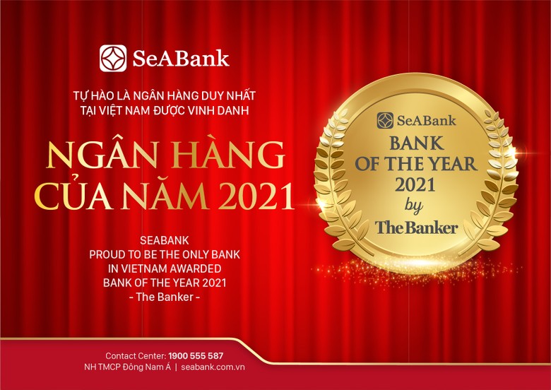 Đây là lần thứ 2 SeABank được The Banker trao tặng giải thưởng "Ngân hàng của năm"