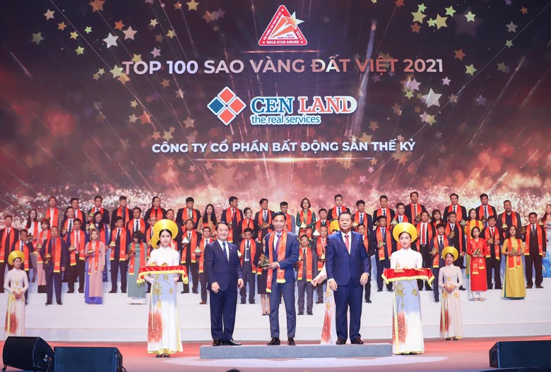 Cuối tháng 3 vừa qua, Cen Land vinh dự đón nhận giải thưởng cao quý Sao vàng Đất Việt 2021 – Top 100 thương hiệu tiêu biểu Việt Nam.