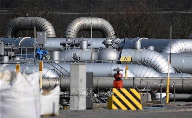 Đường ống dẫn khí đốt tại trạm khí đốt ở Werne, miền tây nước Đức, ngày 24/3/2022. Ảnh: AFP/ TTXVN