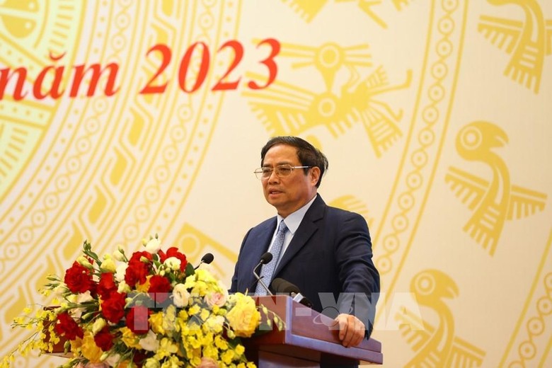 Thủ tướng Phạm Minh Chính phát biểu chỉ đạo. Ảnh: Huy Hùng - TTXVN