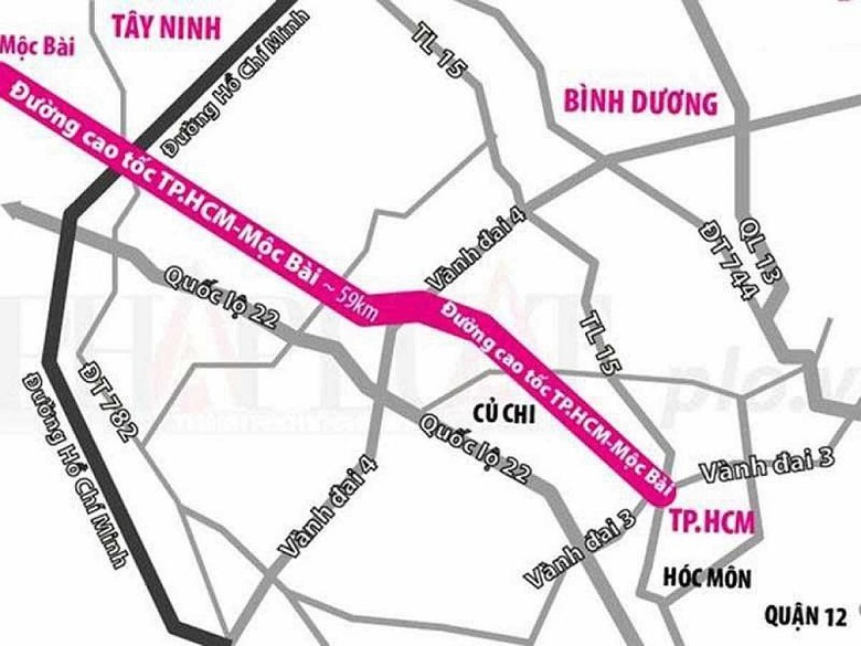 Cao tốc TP đi Mộc Bài, Tây Ninh là một trong năm tuyến cao tốc kết nối vành đai, quốc lộ của các tỉnh