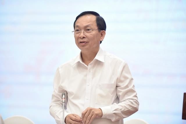 Phó thống đốc Thường trực NHNN Đào Minh Tú phát biểu tại họp báo. (Ảnh: VGP/Quang Thương).